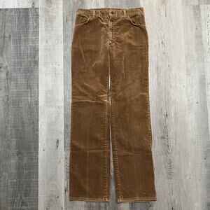 VTG Lee Pants 60s/70s Velour Hippy Bohemian Brown Fuzzy Relaxed Straight Disco